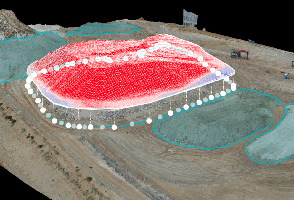 Stockpile calculation of a large dirt pile