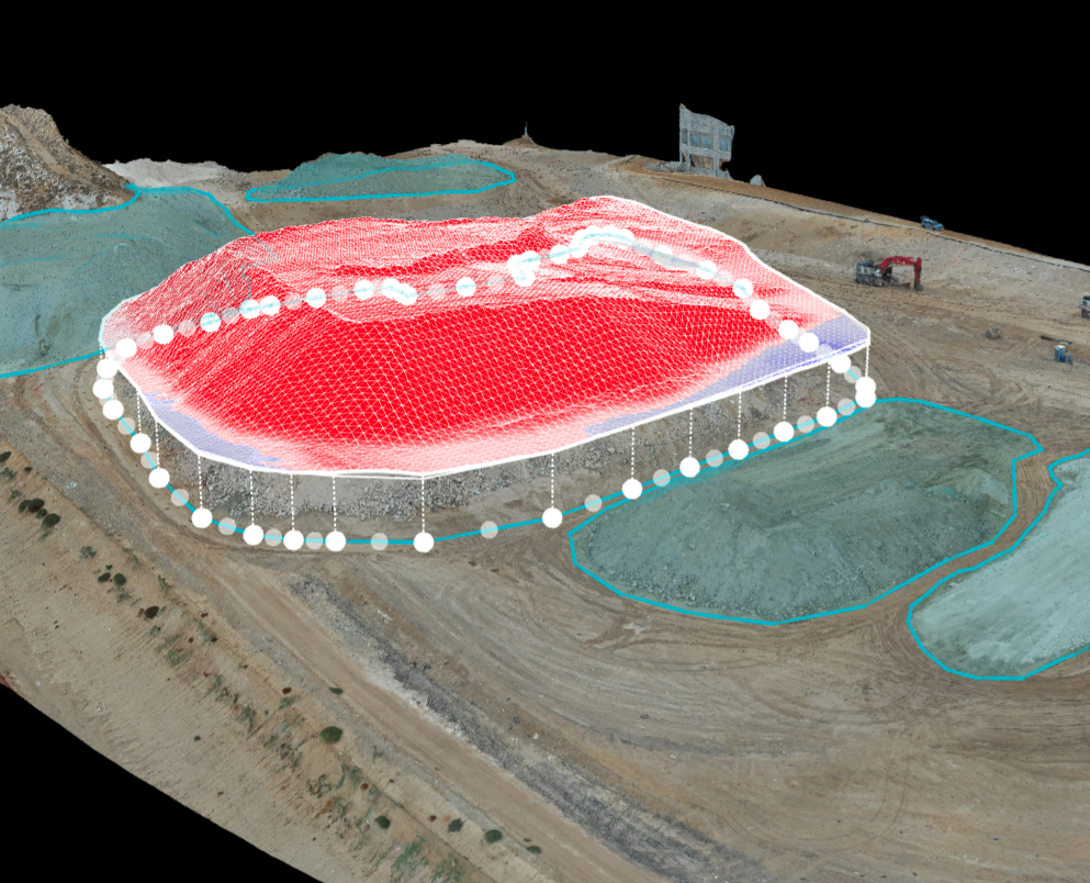 Stockpile calculation of a large dirt pile