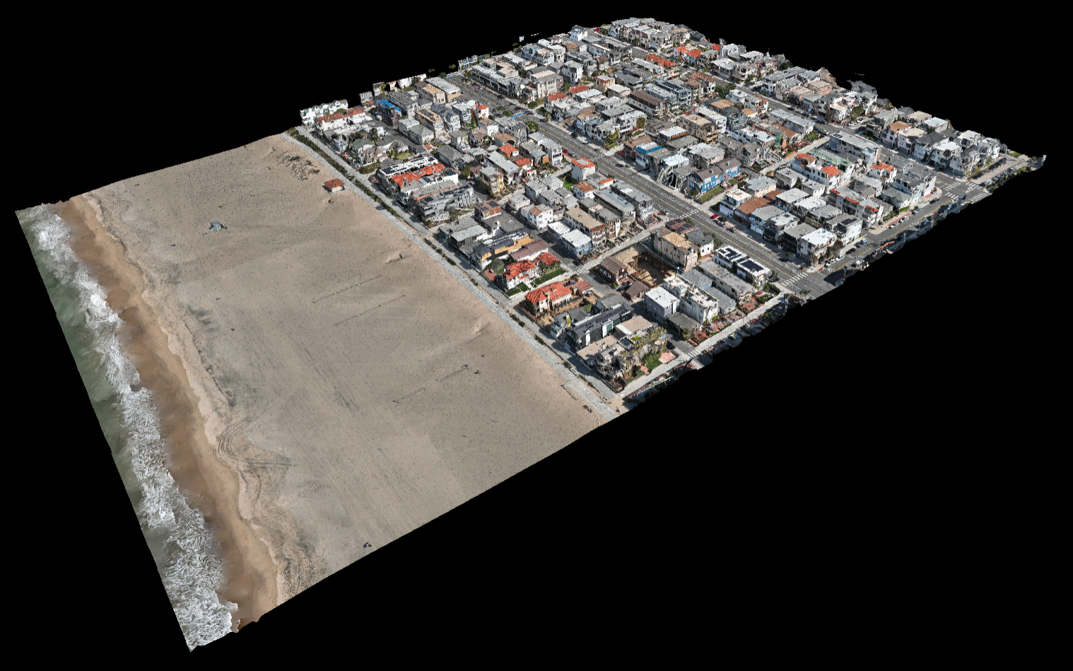 orthomosaic map of a residential area in manhattan beach, ca