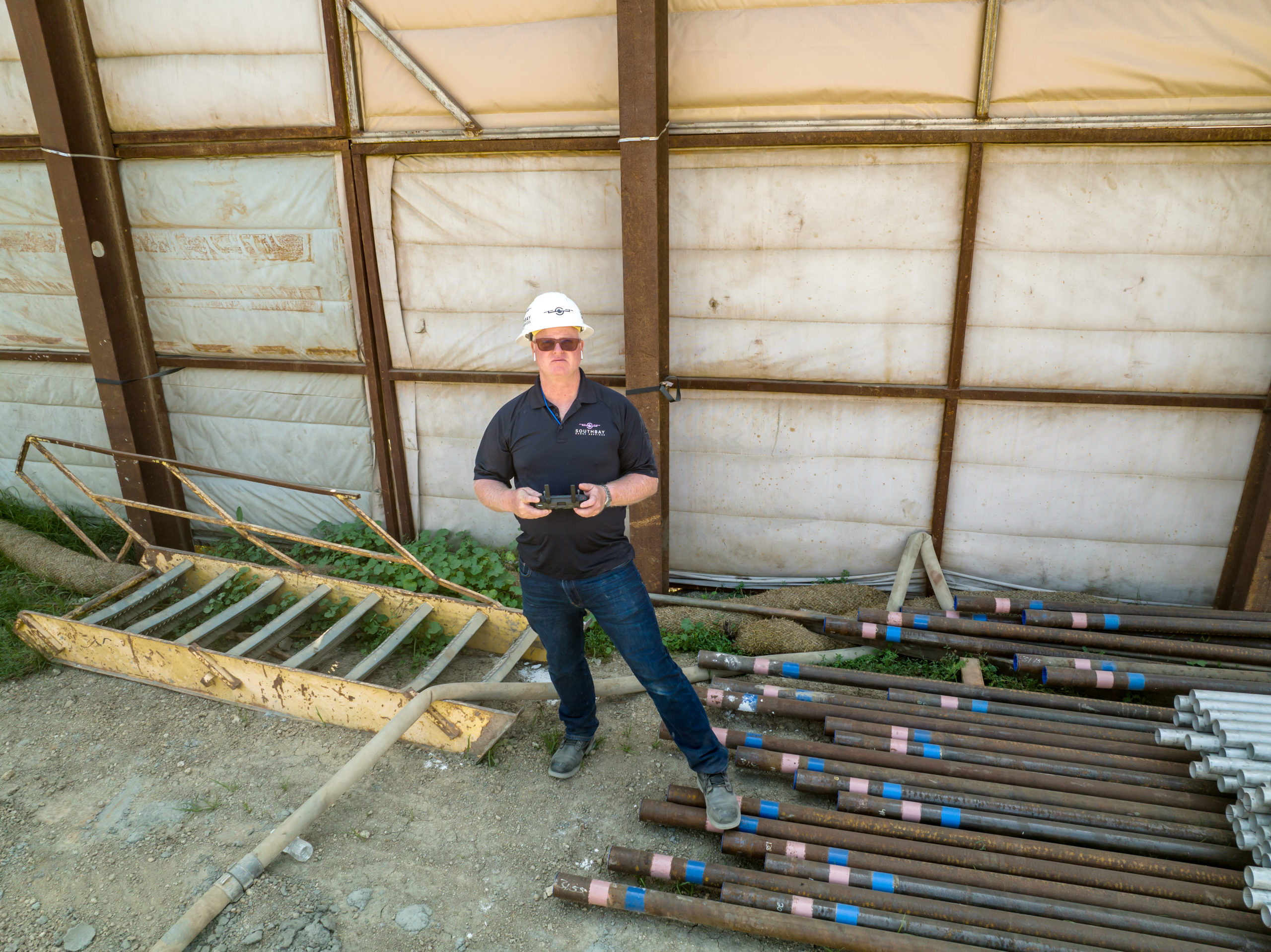 Southbay drone Services pilot at construction site